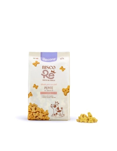 Record Bisco Re Pepite Latte gr 400. Snack per Cani