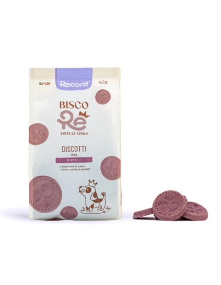 Record Bisco Re Biscotti Mirtillo gr 400. Snack Per Cani