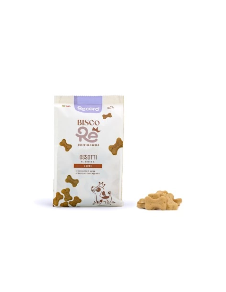 Record Bisco Re Ossotti Carne gr 400. Snack per cani.