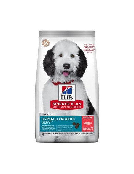 HILL'S Canine Hypoallergenic Large B Salmone kg.14.Crocchette per cani.