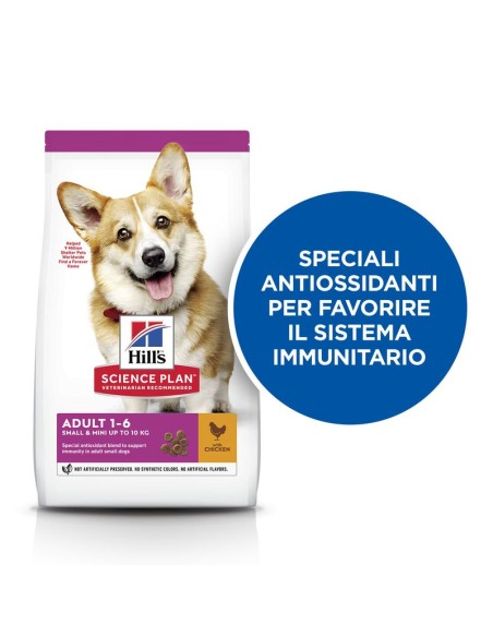 Hill's Canine Adult Small and Miniature kg 1,5 pollo. Crocchette per cani.