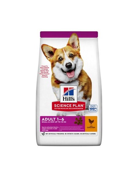 Hill's Canine Adult Small and Miniature kg 1,5 pollo. Crocchette per cani.