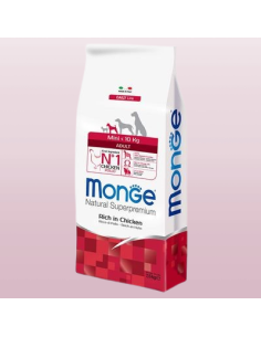 Monge Mini Adult  pollo kg.7,5. Crocchette per cani