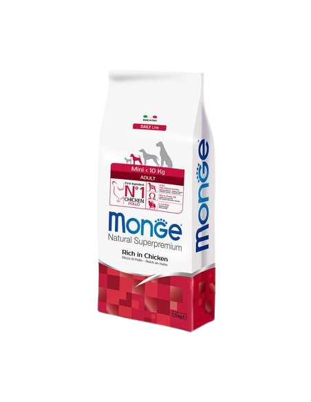 Monge Mini Adult  pollo kg.7,5. Crocchette per cani