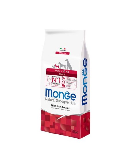 Monge Mini Adult  pollo kg.7,5. Crocchette per cani