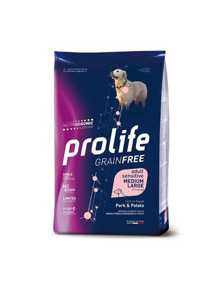 Prolife Grainfree Sensitive Puppy medium Large Maiale e patate kg 10. Puppy