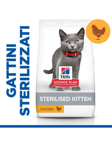 Hill's Feline Sterilised Kitten kg 1,5 . Cibo per Cuccioli di gatto.