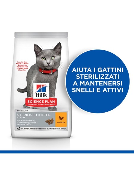 Hill's Feline Sterilised Kitten kg 1,5 . Cibo per Cuccioli di gatto.