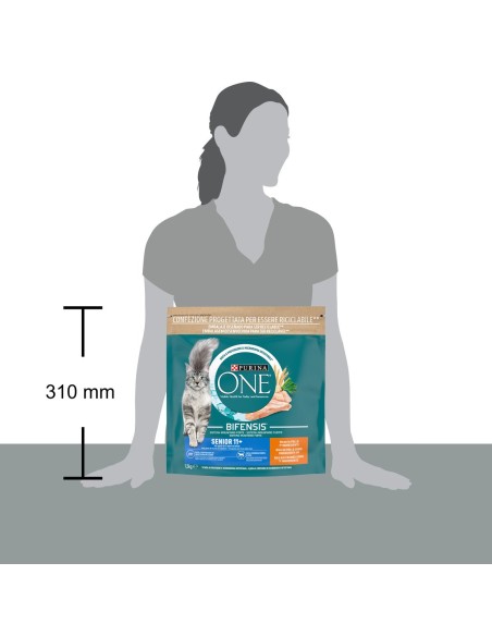 Purina One Cat Senior 11 + Pollo Bifensis gr 800. Cibo Secco per gatti