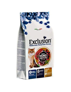 Exlusion Monoproteico Gatto Sterilizzato al Manzo kg 1,2. Cibo Secco per gatti .