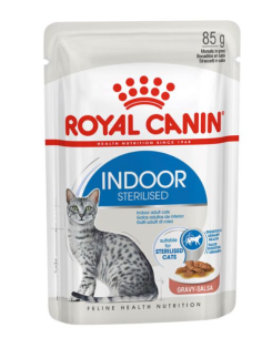 Indoor Sterilised Gravy gr 85. Royal Canin . Cibo Umido per gatti .