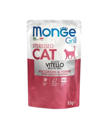 Monge Grill Busta Sterilised Vitello gr 85. Cibo Umido per gatti .