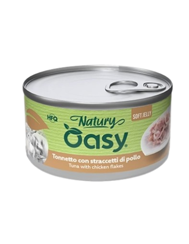 Oasy Wet Cat Natury Soft Jelly Tonnet con Straccetti pollo gr.85. Cibo Umido Per Gatti