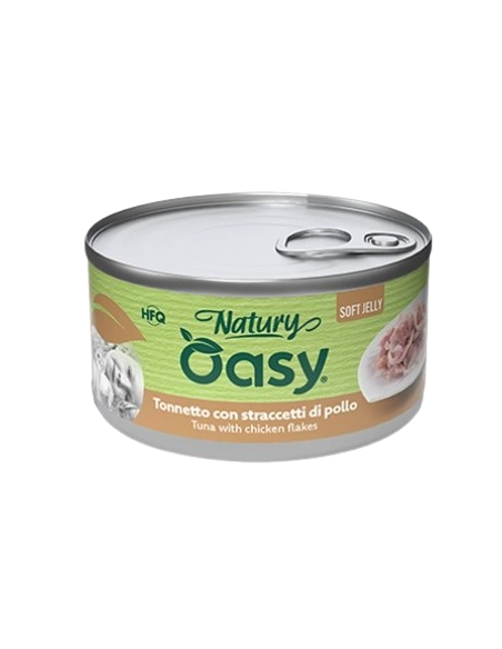 Oasy Wet Cat Natury Soft Jelly Tonnet con Straccetti pollo gr.85. Cibo Umido Per Gatti