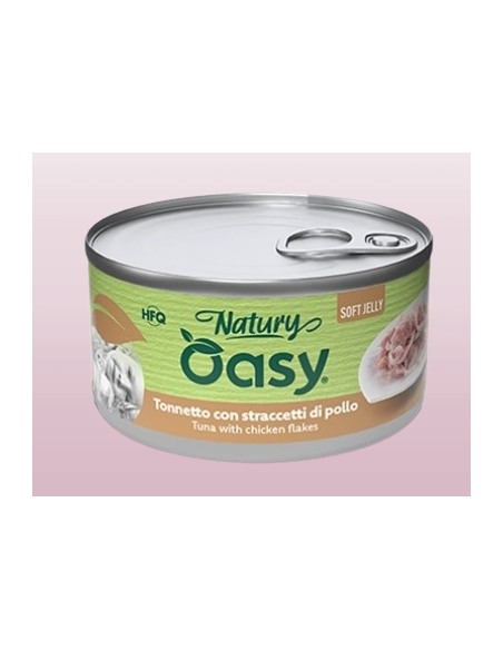 Oasy Wet Cat Natury Soft Jelly Tonnet con Straccetti pollo gr.85. Cibo Umido Per Gatti