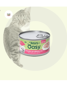 Oasy Wet Cat Natury Soft Jelly Tonnetto con Salmone Rosa gr.85.Cibo Umido Per Gatti . 2