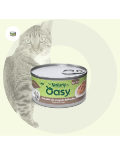 Oasy Wet Cat Natury Soft Jelly Tonnetto con Vongole gr.85. Cibo umido per gatti