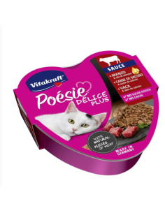 Vitakraft Poesie Delice Plus Manzo + Olio di Salmone Gr.85.Cibo Umido Per Gatti