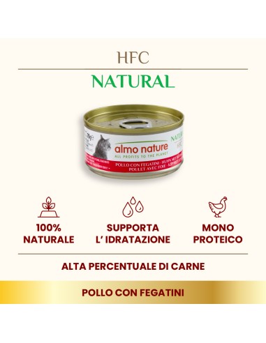 Almo Nature Gatto Pollo e Fegato gr 70. Cibo Umido per gatti