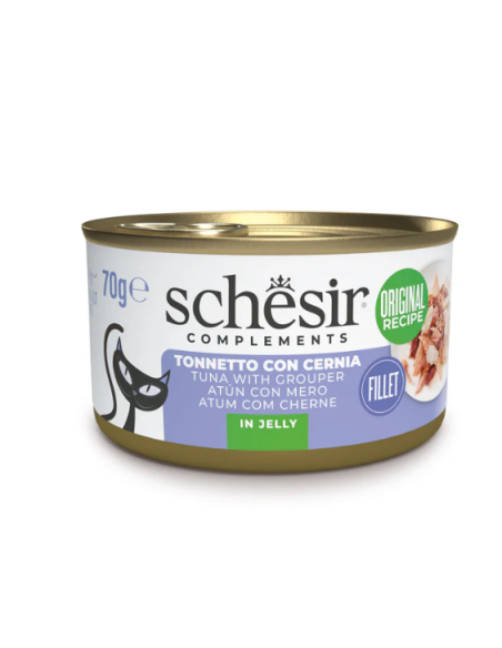 Schesir Tonnetto con Cernia jelly Gr.85 Cibo Umido per Gatti