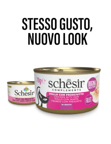 Schesir Tonnetto con Prosciutto Gr.70 Cibo Umido per Gatti