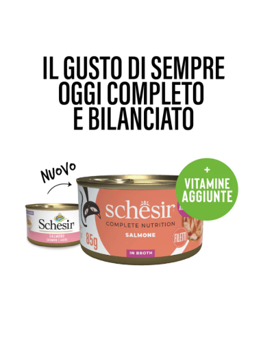 Schesir Salmone Naturale Gr.85 Cibo Umido per Gatti