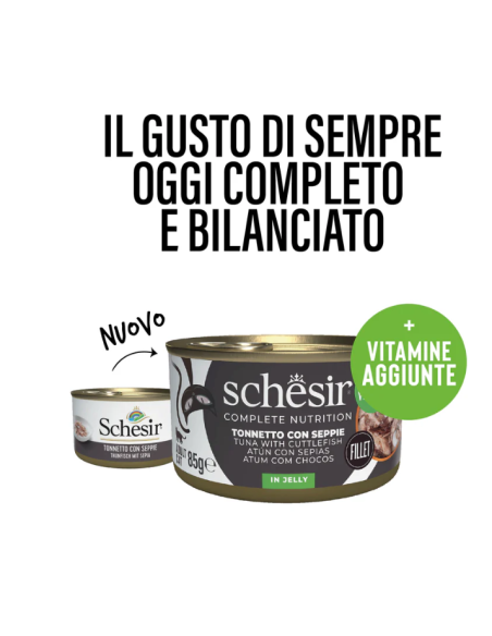 Schesir Tonnetto con Seppie Gr.85 Cibo Umido per Gatti Adulti