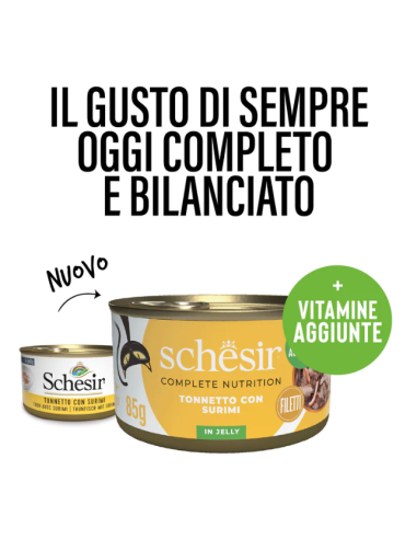 Schesir Tonnetto con Surimi Gr.85 Cibo Umido per Gatti