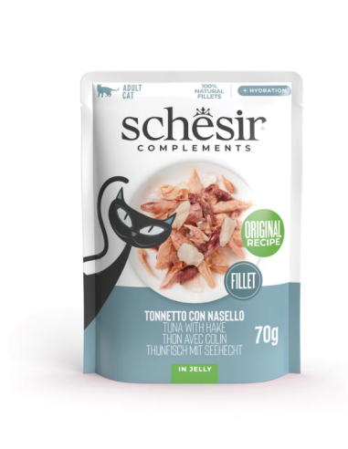 Schesir Cat Busta Tonno Con Nasello in Jelly gr 85. Mangime Umido Per Gatti