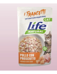LIFE Cat Busta Trancetti Pollo con Prosciutto Gr.55.Cibo Umido per Gatti. 2