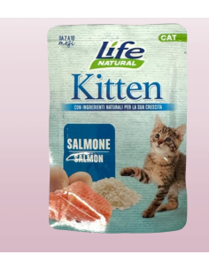 Life Cat Busta  Kitten Salmone Gr.70.Cibo Per Cuccioli di gatto