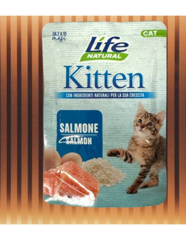 Life Cat Busta  Kitten Salmone Gr.70.Cibo Per Cuccioli di gatto