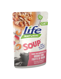 LIFE Cat Busta Soup Tonno e Gamberetti in Brodo con Frutti di Mare Gr.60.Cibo Umido Per Gatti 2