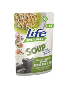 LIFE Cat Busta Soup Pollo e Prosciutto in Brodo con Alghe Gr.60.Cibo Umido per gatti. 2
