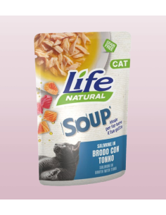 LIFE Cat Busta Soup Salmone in Brodo con Tonno Gr.60.Cibo Umido Per Gatti .