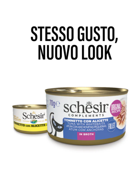 Schesir Tonnetto con Alicette Gr.70 Cibo Umido per Gatti