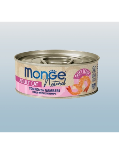 Monge Jelly Pezzetti tonno e Gamberetti gr 80. Cibo Umido Per Gatti .
