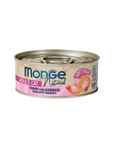 Monge Jelly Pezzetti tonno e Gamberetti gr 80. Cibo Umido Per Gatti .