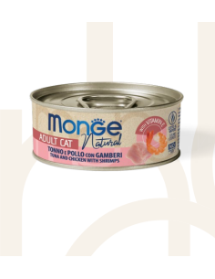 Monge Natural Tonno Pollo e Gamberetti gr 80. Cibo Umido Per Gatti 2