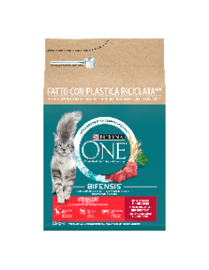 Purina One Cat Sterilised Manzo kg 2,8. Crocchette per gatti . 2