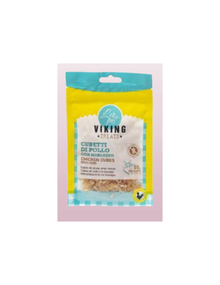 Viking Cubetti Pollo e Merluzzo gr 50. Snack per cani