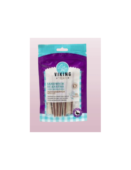 Viking Sandwich Anatra e merluzzo gr 80. Snack Per Cani