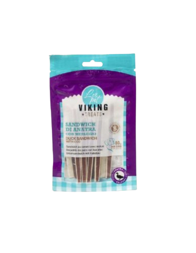 Viking Sandwich Anatra e merluzzo gr 80. Snack Per Cani