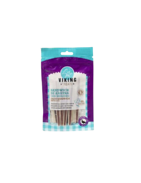 Viking Sandwich Anatra e merluzzo gr 80. Snack Per Cani