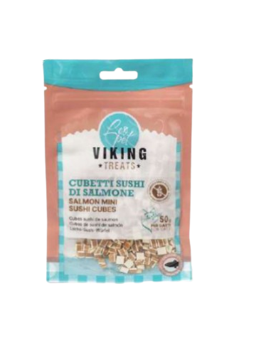 Viking Mini Cubetti Sushi Salmone gr 50. Snack per cani