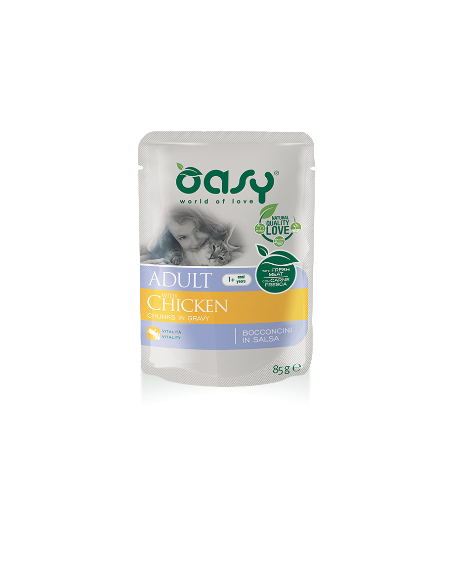 OASY WET CAT bocconcini ADULT POLLO BUSTA GR.85