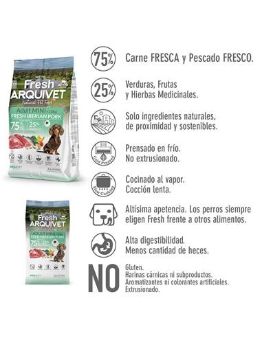 Arquivet Fresh Mini Maiale kg 1. Crocchette per cani.