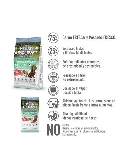 Arquivet Fresh Mini Maiale kg 1. Crocchette per cani.