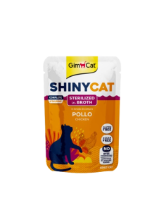 Gimcat Shinycat Busta Sterilizzato Broth Pollo gr 70. Cibo Umido Per Gatti