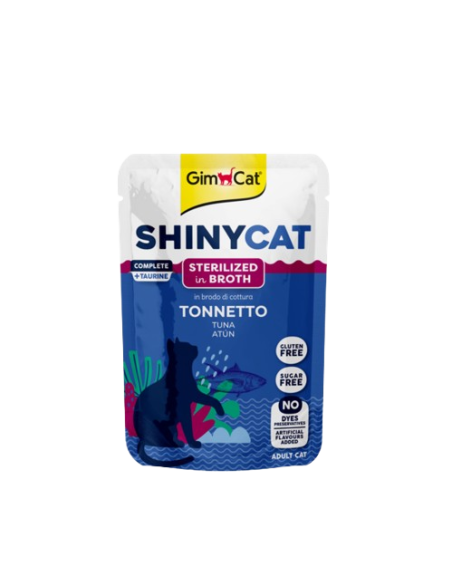 Gimcat Shinycat Busta Sterilizzato Broth Tonnetto gr 70. Cibo Umido Per Gatti.